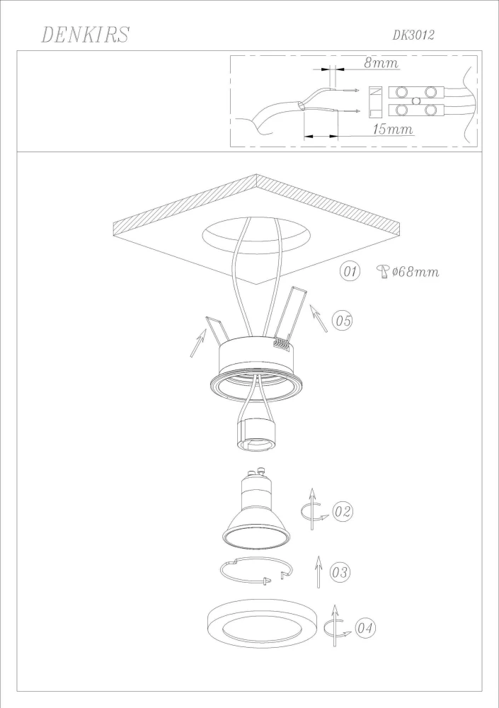 DK3012-WH Встраиваемый светильник влагозащ IP 44 50 Вт GU10 белый алюминий - Viokon.com