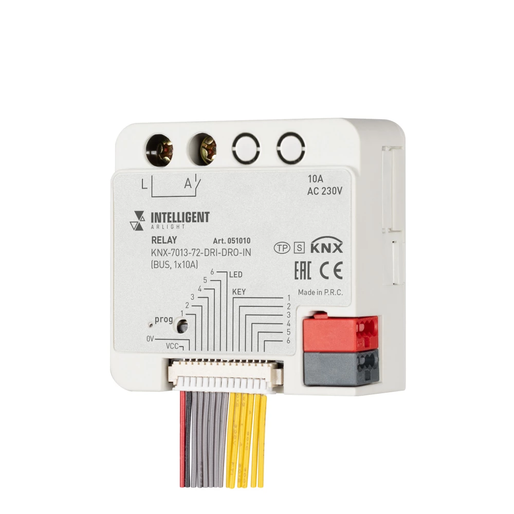 INTELLIGENT ARLIGHT Релейный модуль KNX-7013-72-DRI-DRO-IN (BUS, 1x10A) (IARL, IP20 Пластик, 2 года) 051010 - Viokon.com
