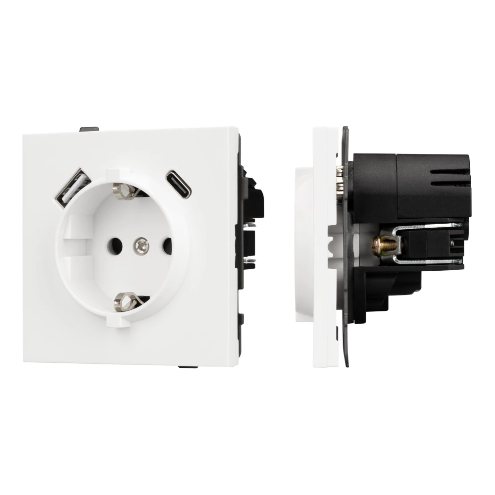 Механизм розетки с USB зарядкой SCT-TENDO-MUAC-SFPL-WH (230V, 16A) (Arlight, Матовый белый) 054610 - Viokon.com