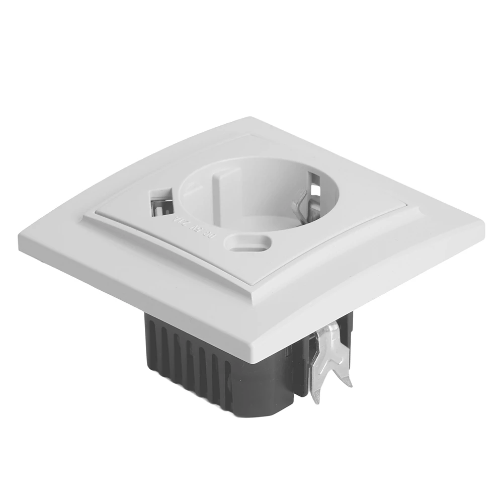 Розетка 1-местная STEKKER, PST16-9016-01, 250В, 2.1А с USB+ type C, серия Эрна, белый (50076) - Viokon.com