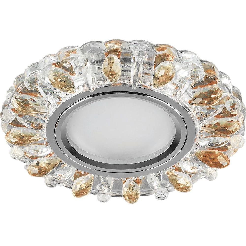 Светильник встраиваемый с белой LED подсветкой Feron CD916 потолочный MR16 G5.3 прозрачный-коричневый (28990) - Viokon.com