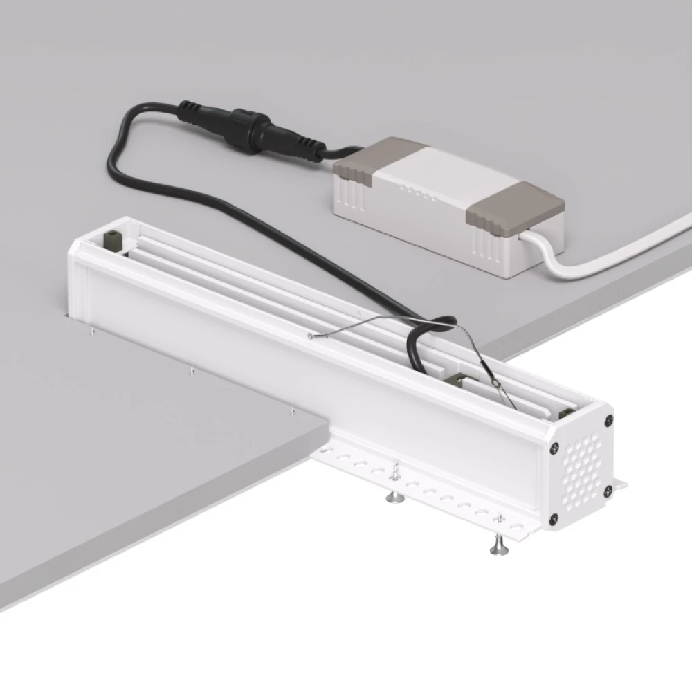 DK2532-WB Встраиваемый светильник SPACE со светодиодом под шпатлевку L240mm 220V 20W 38 4000К IP20 белыйчерный алюминий - Viokon.com