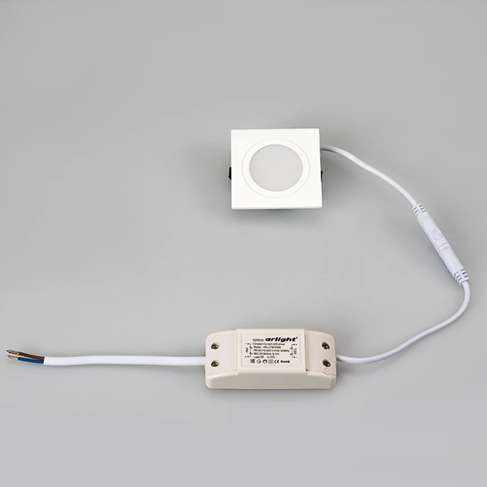 Светодиодный светильник LTM-S60x60WH-Frost 3W Day White 110deg (Arlight, IP40 Металл, 3 года) 020764 - Viokon.com