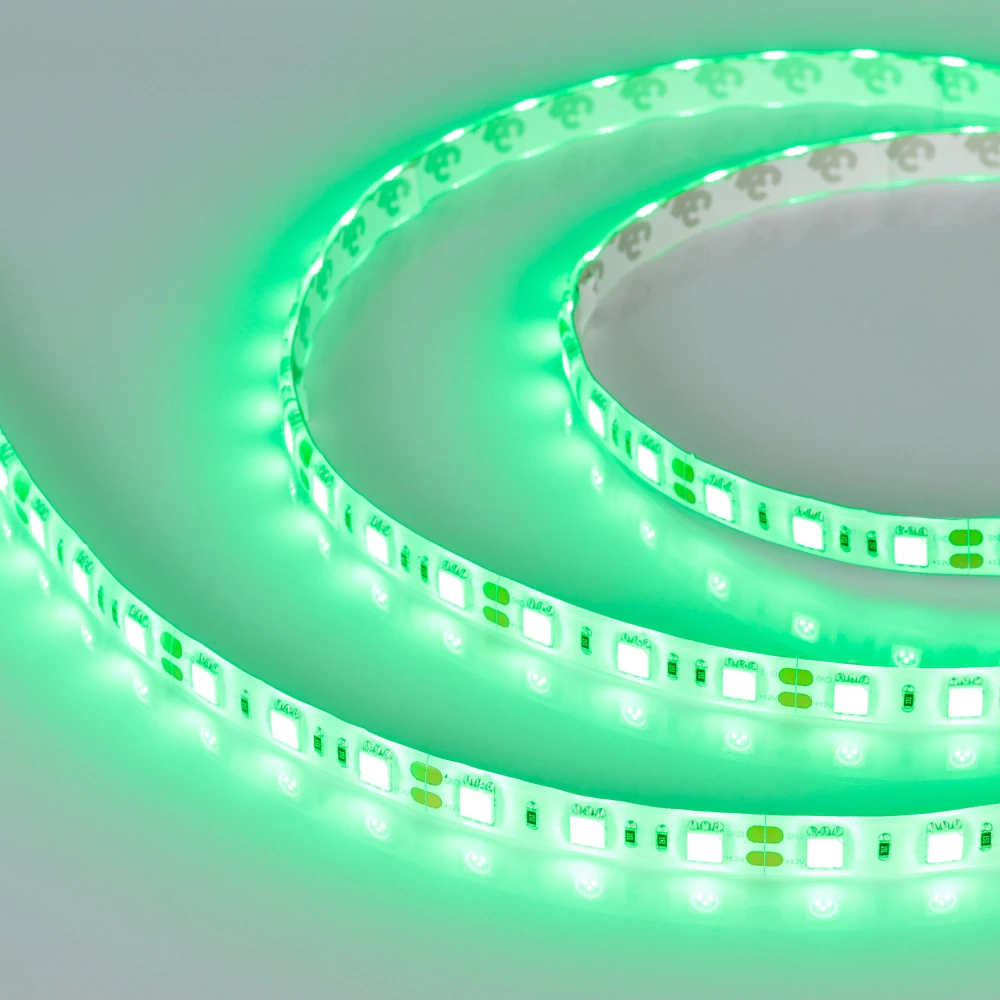 Лента RTW 2-5000SE 12V Green 2x (5060, 300 LED, LUX) (Arlight, 14.4 Вт/м, IP65) 015434 - Viokon.com