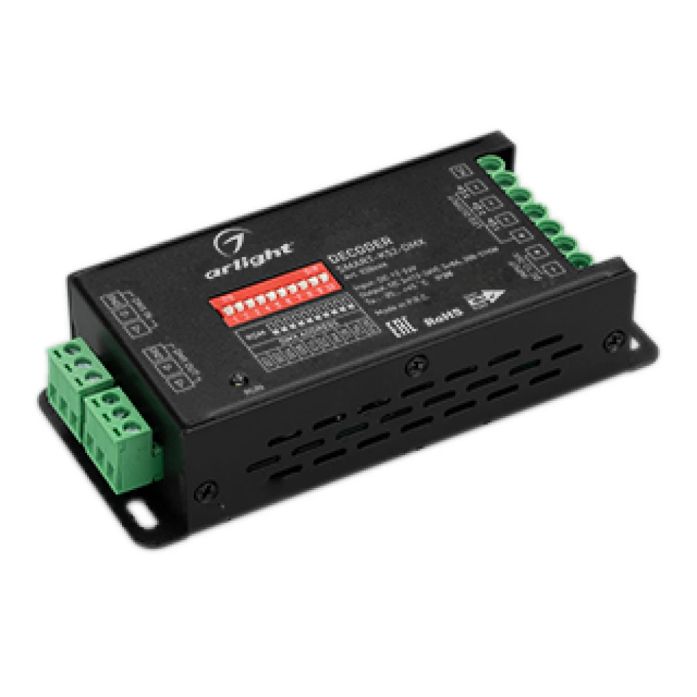 Декодер SMART-K52-DMX (12-24V, 3x8A) (Arlight, IP20 Металл, 5 лет) 028446 - Viokon.com