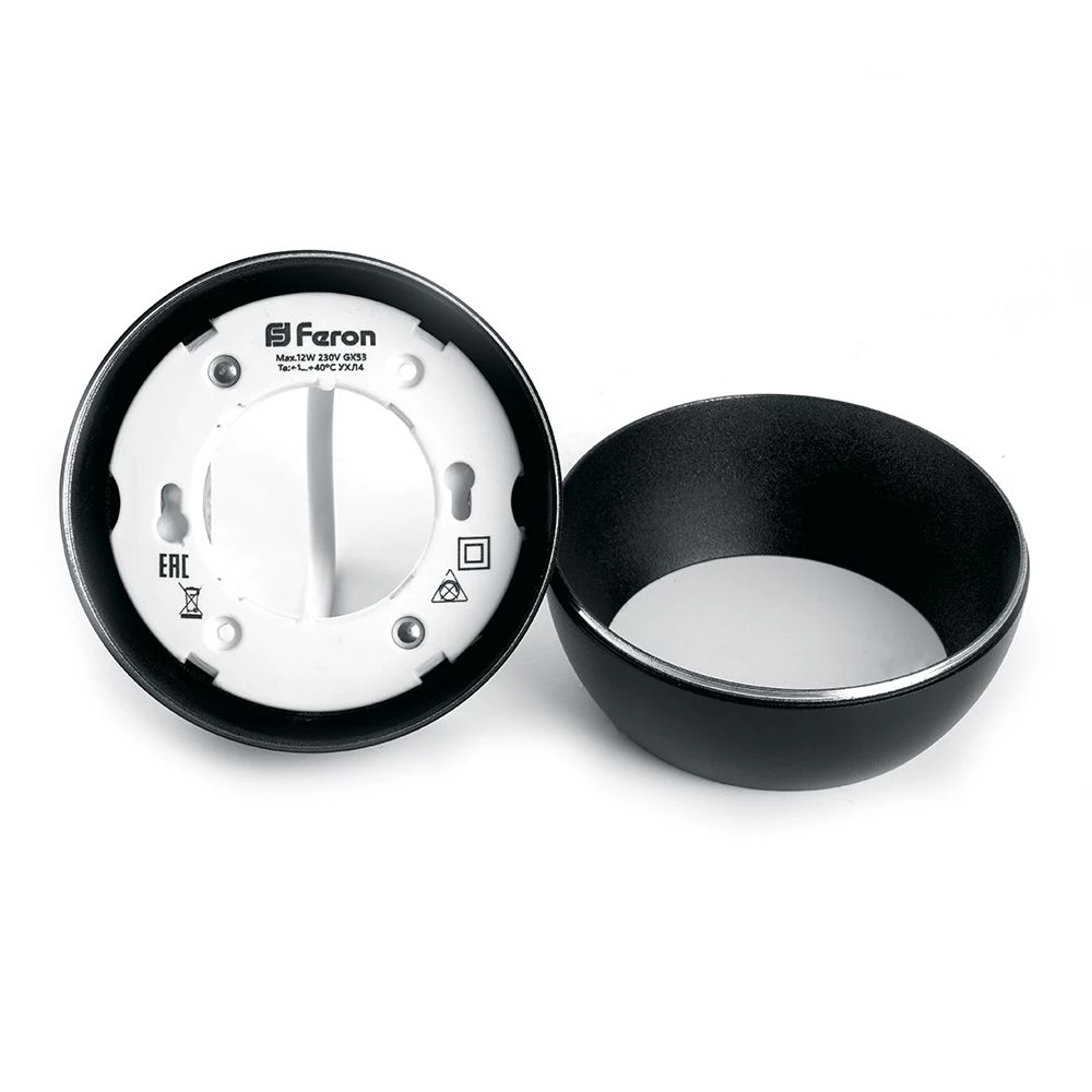 Светильник потолочный Feron HL355 12W, 230V, GX53, черный (41508) - Viokon.com