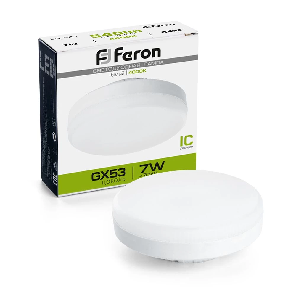 Лампа светодиодная Feron LB-451 GX53 7W 175-265V 4000K (25828) - Viokon.com