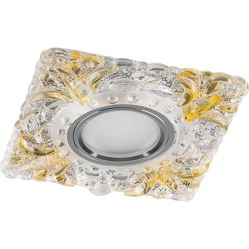 Светильник встраиваемый с белой LED подсветкой Feron CD920 потолочный MR16 G5.3 прозрачный-желтый (28982) - Viokon.com