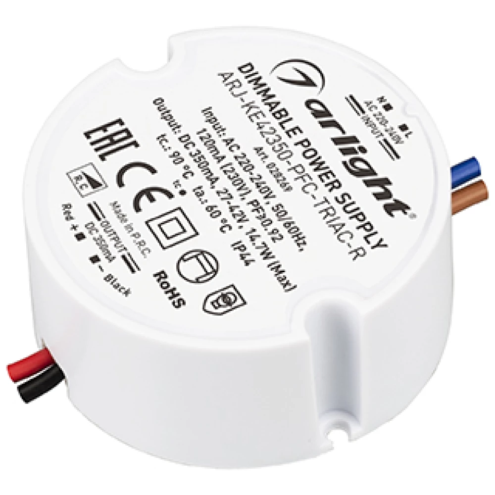 Блок питания ARJ-KE42350-PFC-TRIAC-R (15W, 350mA) (Arlight, IP44 Пластик, 5 лет) 028269 - Viokon.com
