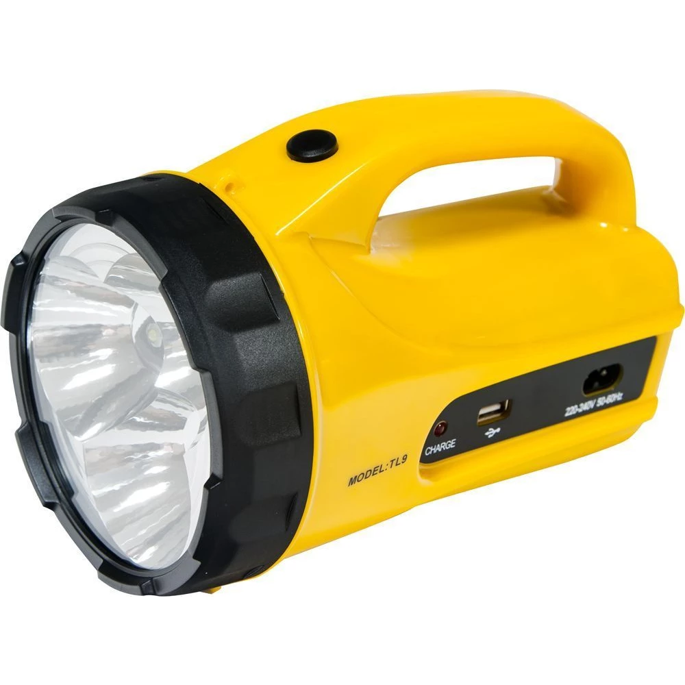 Фонарь аккумуляторный 3LEDs 9W жёлтый, TL09 (12937) - Viokon.com