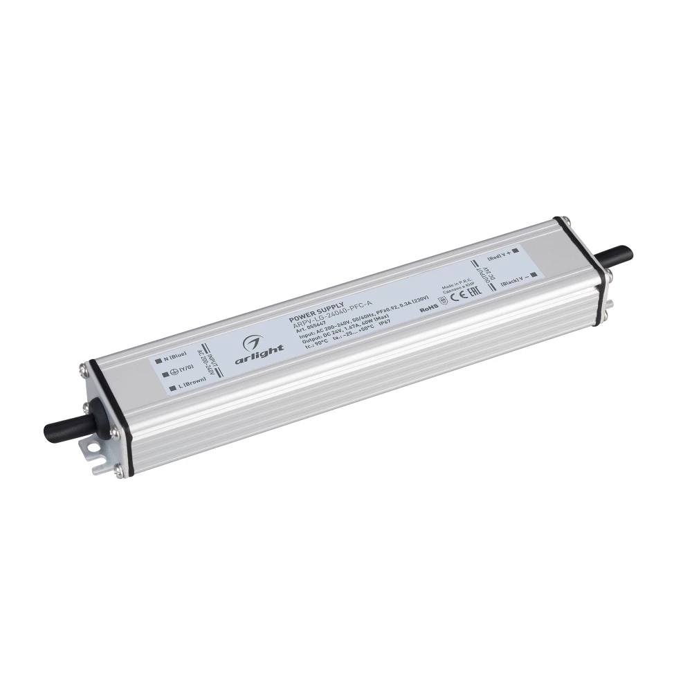 Блок питания ARPV-LG-24040-PFC-A (24V, 1.67A, 40W) (Arlight, IP67 Металл, 5 лет) 055647 - Viokon.com