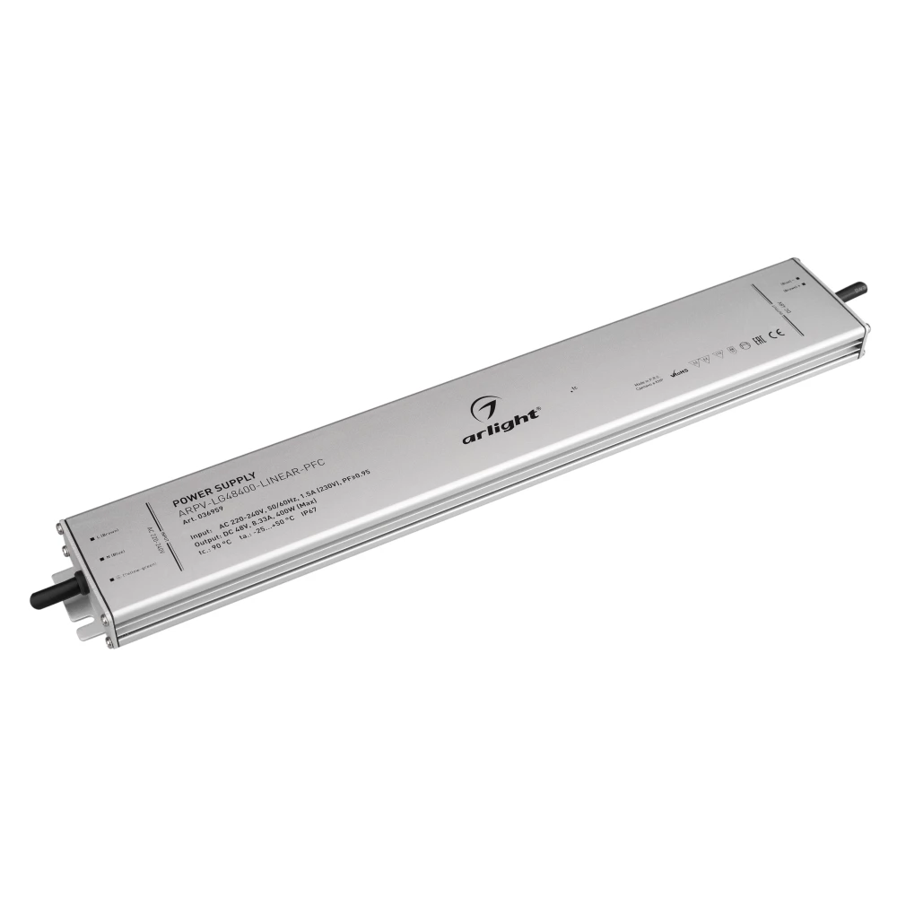 Блок питания ARPV-LG48400-LINEAR-PFC (48V, 8.33A, 400W) (Arlight, IP67 Металл, 5 лет) 036959 - Viokon.com
