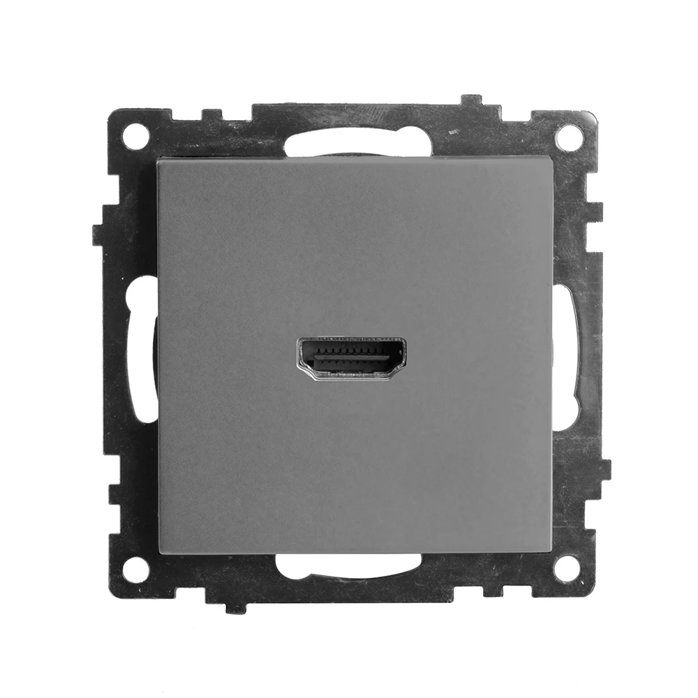 Розетка HDMI 2.1, Type A (механизм), серия Катрин, графит, GLS00-7118-06 (50059) - Viokon.com