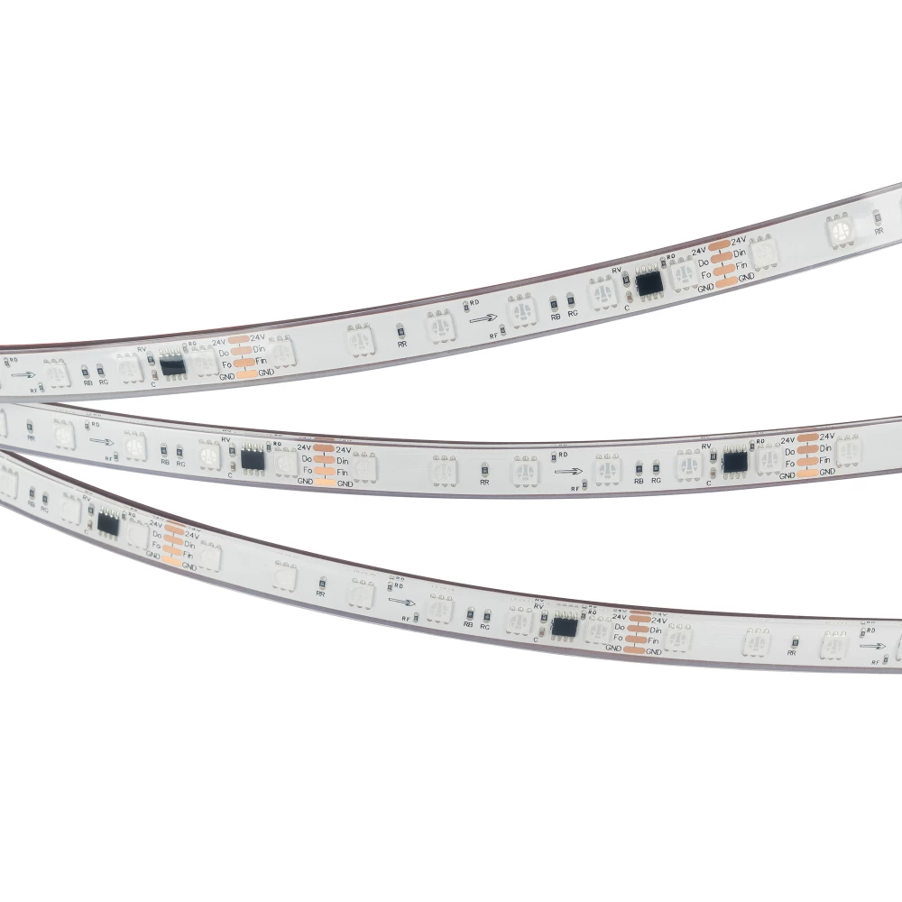 Лента герметичная SPI-PFS-B60-12mm 24V RGB-PX6-BPT (12 W/m, IP68, 5060, 5m) (Arlight, бегущий огонь) 039602 - Viokon.com