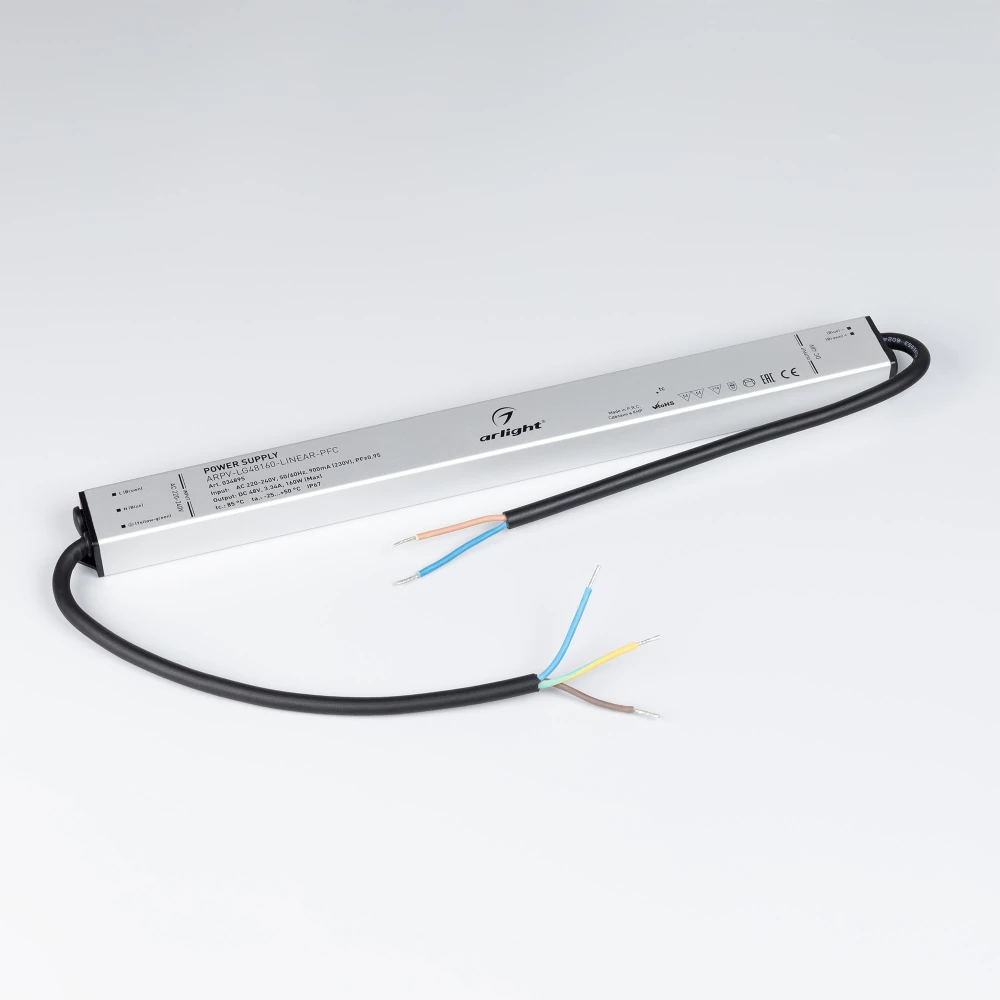 Блок питания ARPV-LG48160-LINEAR-PFC (48V, 3.34A, 160W) (Arlight, IP67 Металл, 5 лет) 034895 - Viokon.com