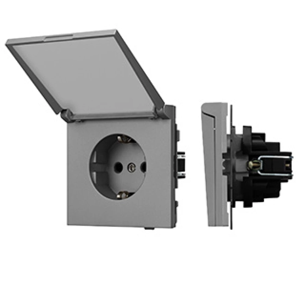 Механизм розетки влагозащищённый SCT-TENDO-MCP-PL-GR (230V, 16A) (Arlight, Графитовый) 054092 - Viokon.com