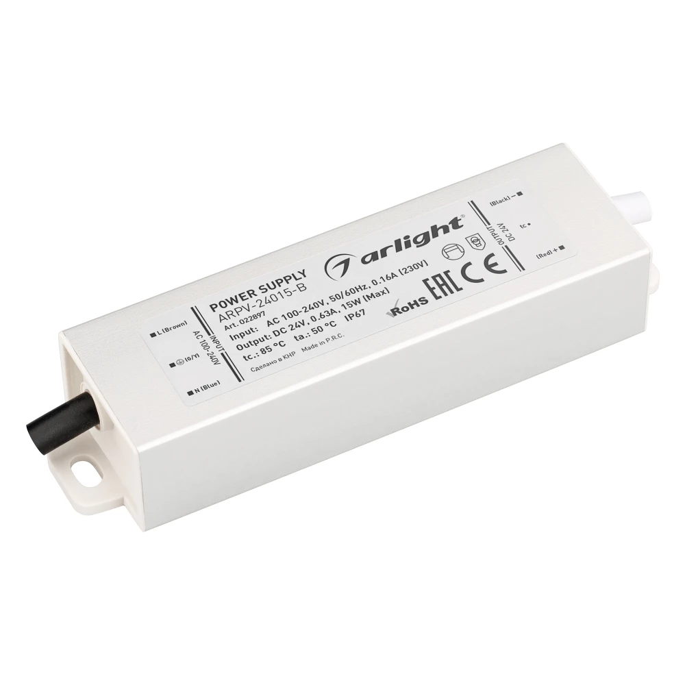 Блок питания ARPV-24015-B (24V, 0.6A, 15W) (Arlight, IP67 Металл, 3 года) 022897 - Viokon.com