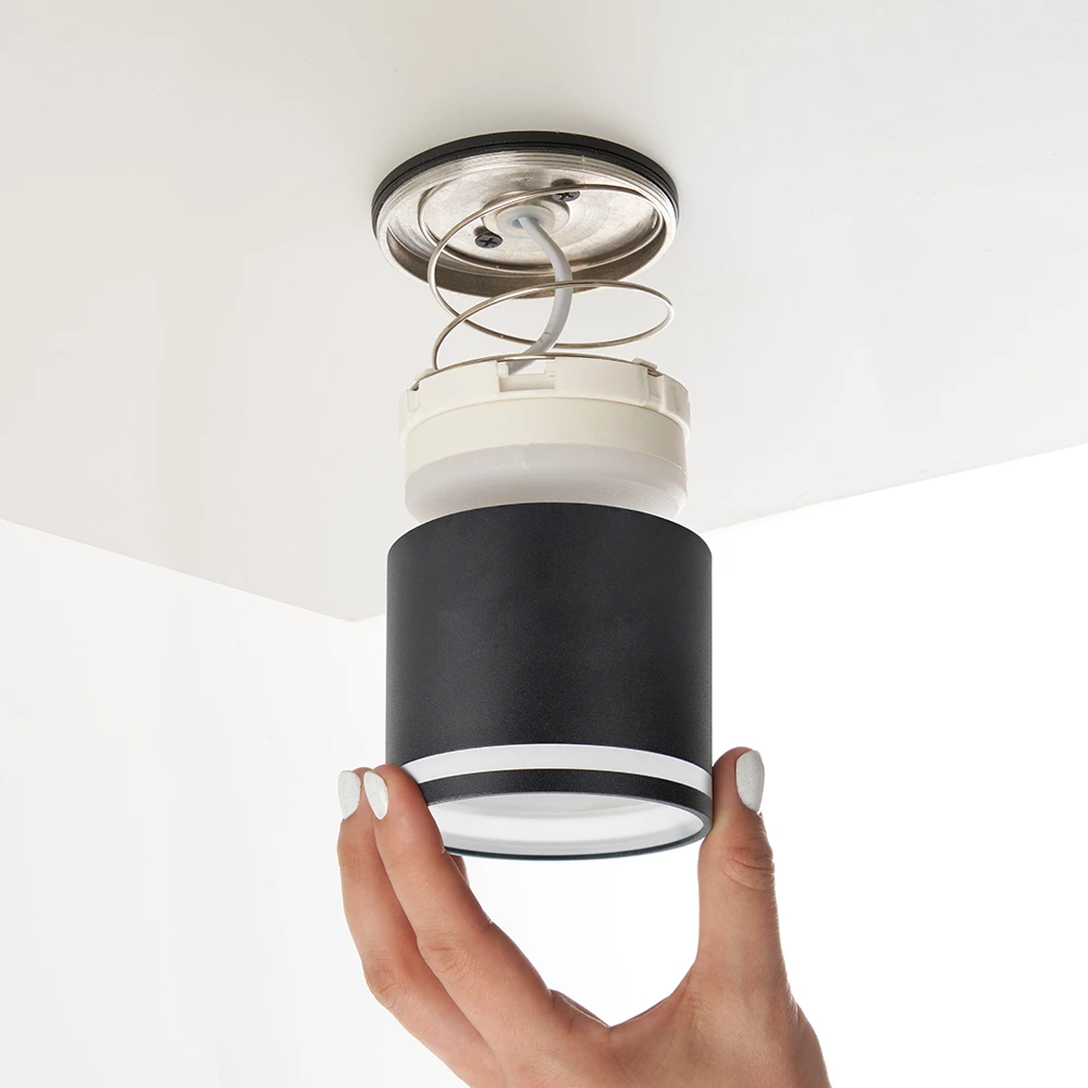 Светильник потолочный Feron HL362 LUNA 12W, 230V, GX53, черный (41997) - Viokon.com