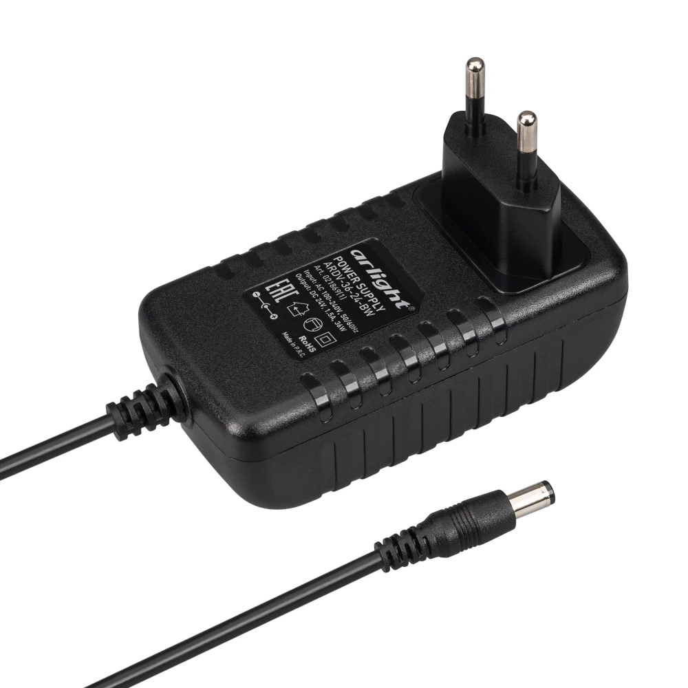Блок питания ARDV-36-24-BW (24V, 1.5A, 36W) (Arlight, Адаптер, 2 года) 021869(1) - Viokon.com