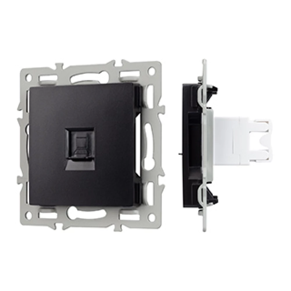 Механизм компьютерной розетки SCT-MPC1-PL-BK (RJ-45, CAT6) (Arlight, -) 045334 - Viokon.com