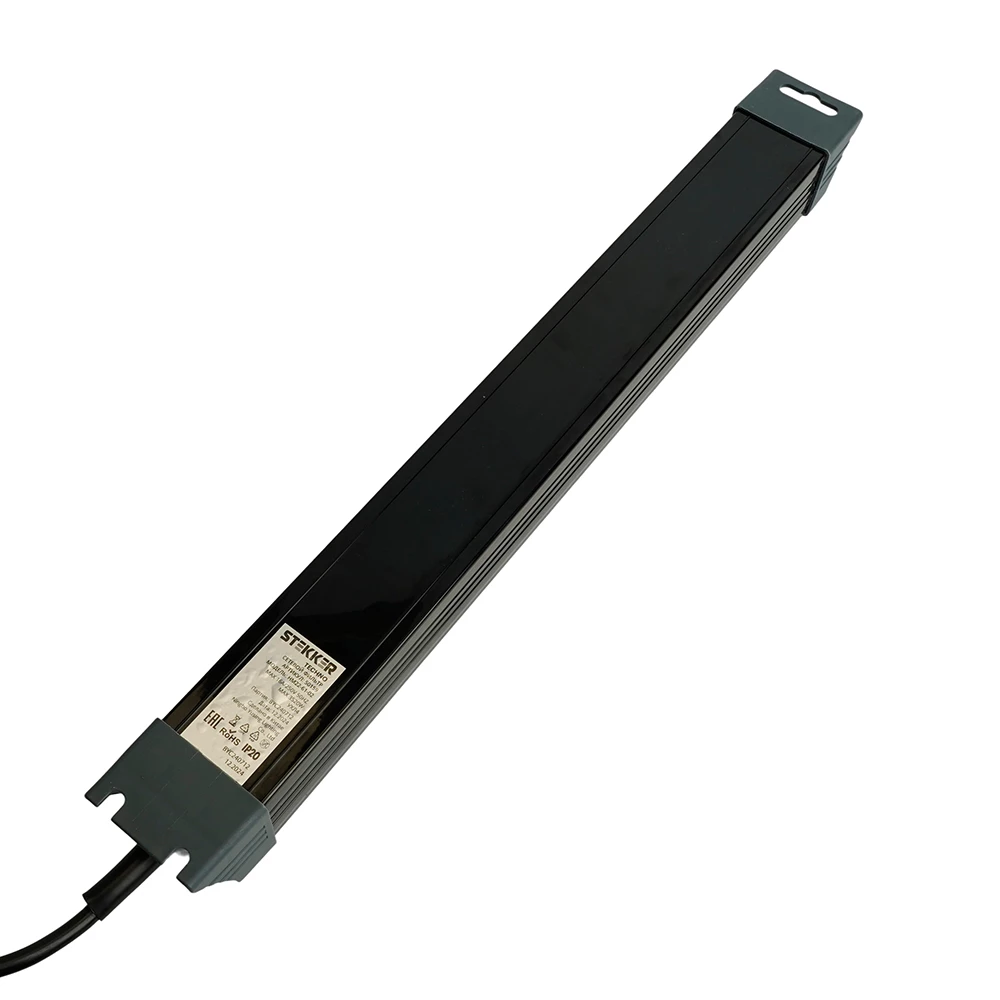 Сетевой фильтр 6-местный с/з STEKKER 3x1мм2, 1,8 м, 250В, 16А, серия Techno, HM22-61-02, черный (50159) - Viokon.com