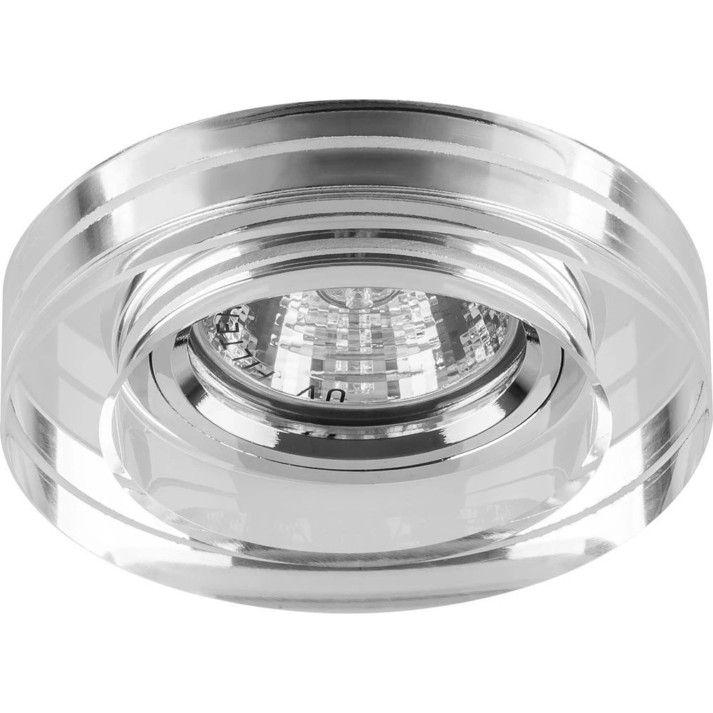 Светильник встраиваемый с белой LED подсветкой Feron 8080-2 потолочный MR16 G5.3 серебристый (28493) - Viokon.com