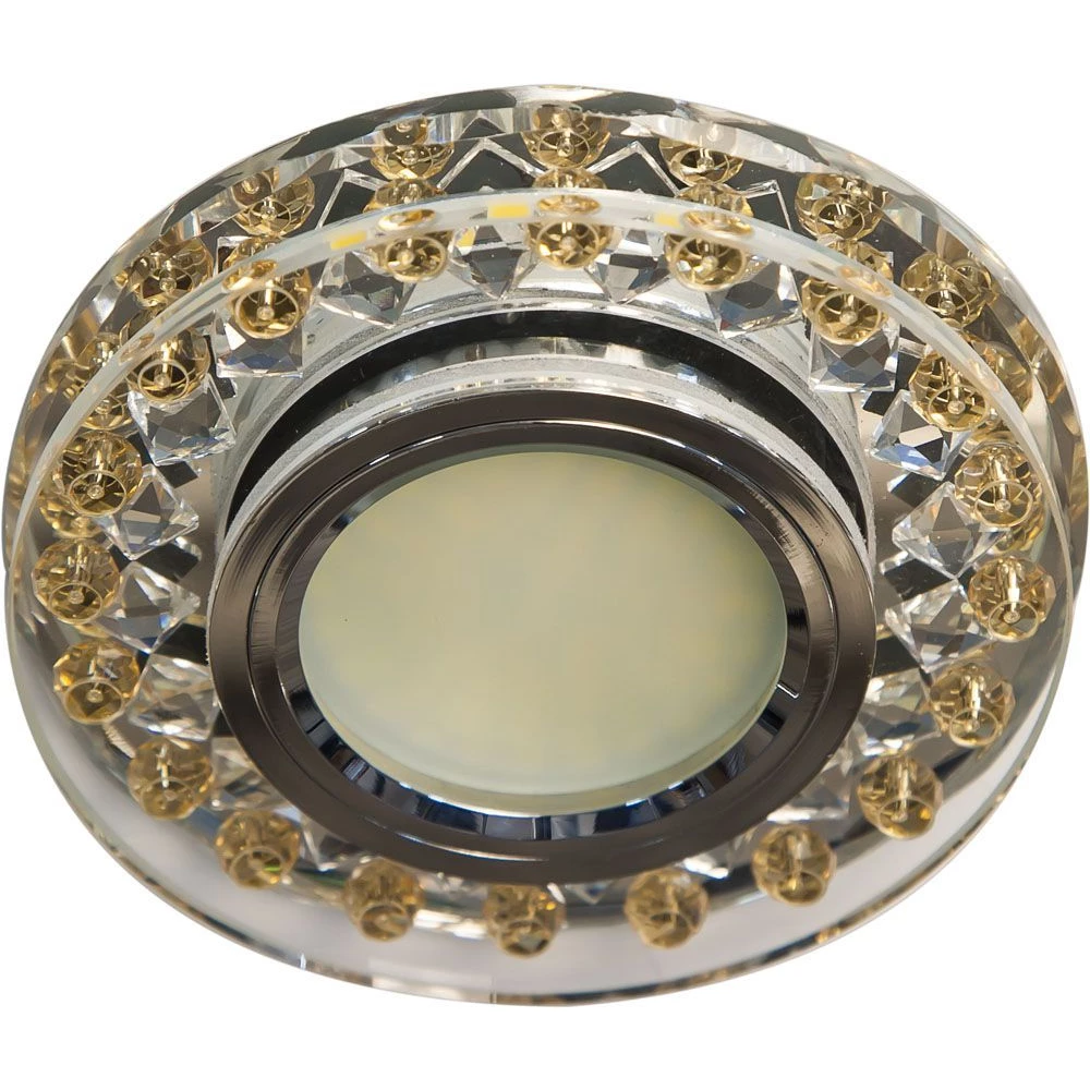 Светильник встраиваемый с белой LED подсветкой Feron C1020MO потолочный MR16 G5.3 прозрачно-желтый (28574) - Viokon.com