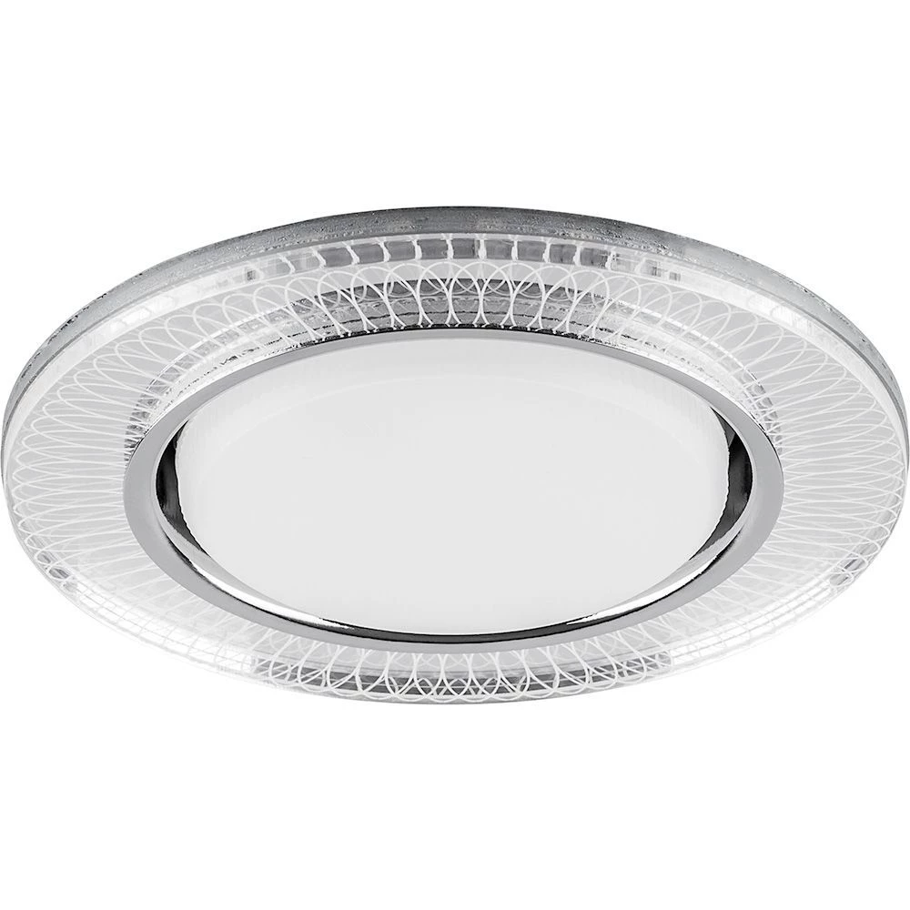 Светильник встраиваемый с белой LED подсветкой Feron CD4038 потолочный GX53 без лампы, прозрачный, хром (40505) - Viokon.com