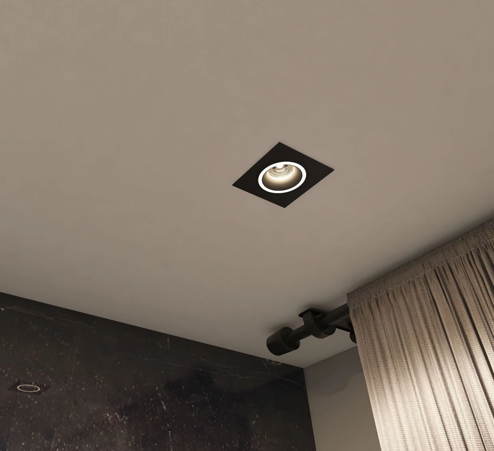 DK2061-BK Встраиваемый светильник IP 20 до 15 Вт GU10 LED черный алюминий - Viokon.com