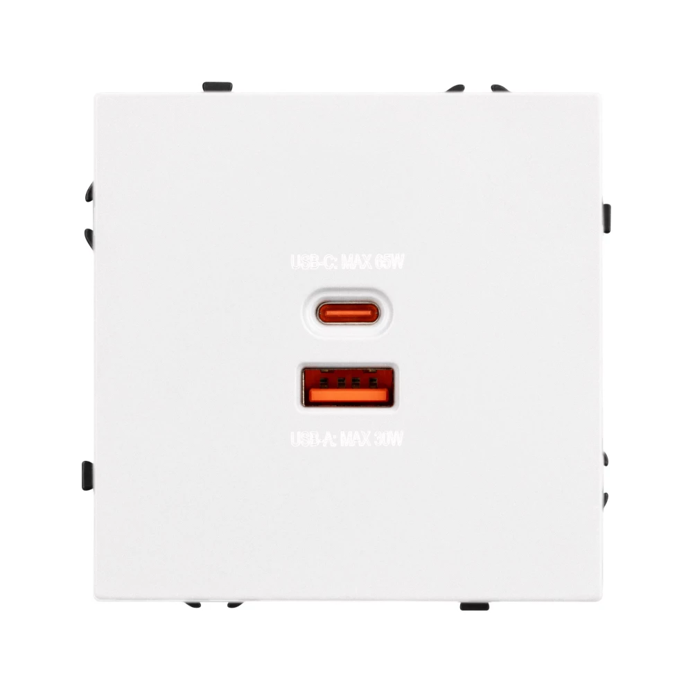 Механизм розетки с быстрой USB зарядкой SCT-NOBE-MUAC-SFPL-FC-WH (65W, QC3) (Arlight, Белый кварц) 054316 - Viokon.com