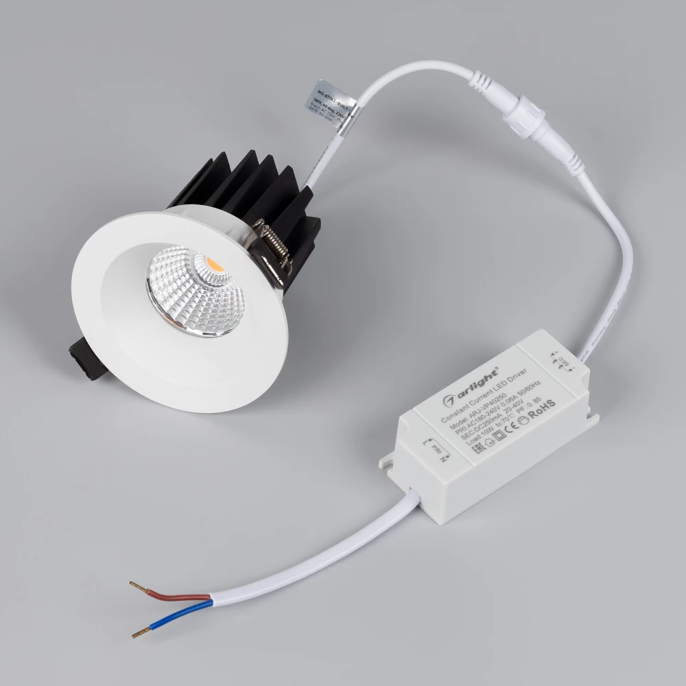Светильник MS-ATOLL-BUILT-R86-10W Warm3000 (WH, 60 deg, 230V) (Arlight, IP54 Металл, 5 лет) 044595 - Viokon.com