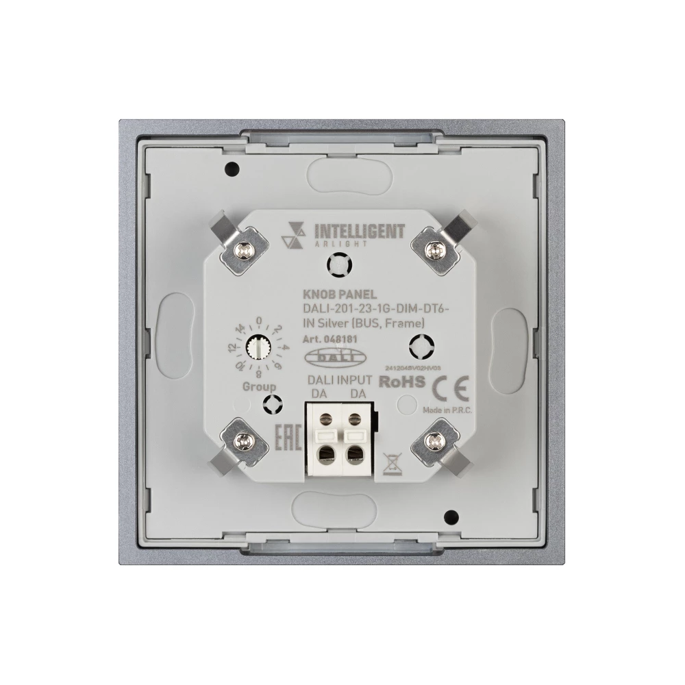 INTELLIGENT ARLIGHT Кнопочная панель DALI-201-23-1G-DIM-DT6-IN Silver (BUS, Frame) (IARL, IP20 Металл, 3 года) 048181 - Viokon.com