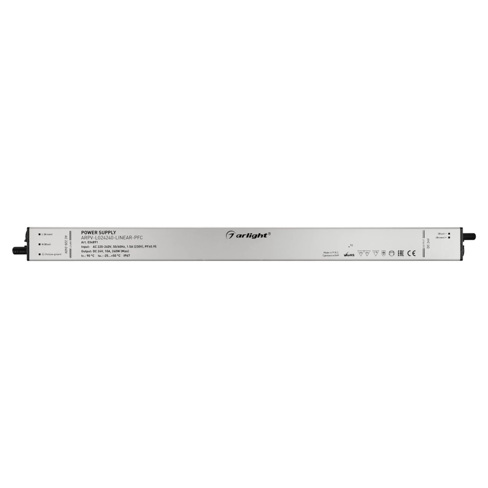 Блок питания ARPV-LG24240-LINEAR-PFC (24V, 10A, 240W) (Arlight, IP67 Металл, 5 лет) 034891 - Viokon.com