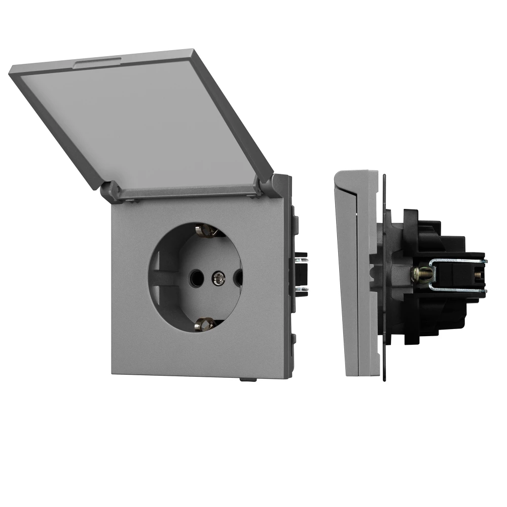 Механизм розетки влагозащищённый SCT-TENDO-MCP-PL-GR (230V, 16A) (Arlight, Графитовый) 054092 - Viokon.com