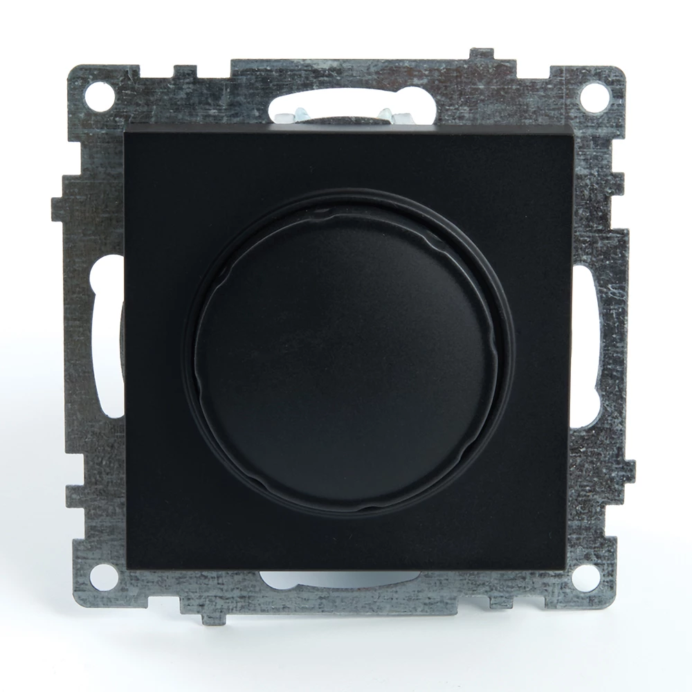 Выключатель диммирующий (механизм), STEKKER GLS10-7106-05, 250V, 500W, серия Катрин, черный (39615) - Viokon.com