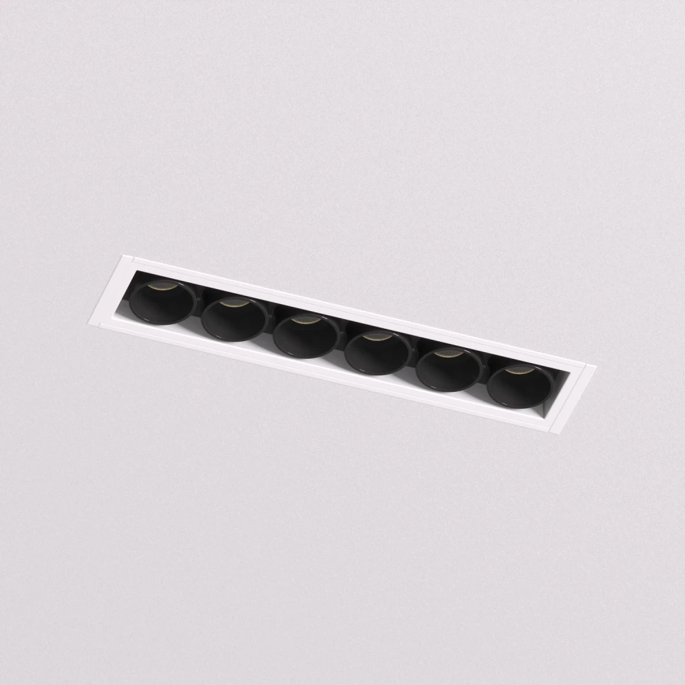 DK2531-WB Встраиваемый светильник SPACE со светодиодом под шпатлевку L126mm 220V 10W 38 4000К IP20 белыйчерный алюминий - Viokon.com