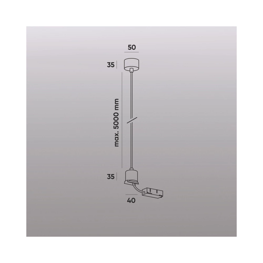 TR2124-BK Подвод питания для подвесного монтажа трека SMART BASE АС 220-240V IP20 5м черный алюминий - Viokon.com