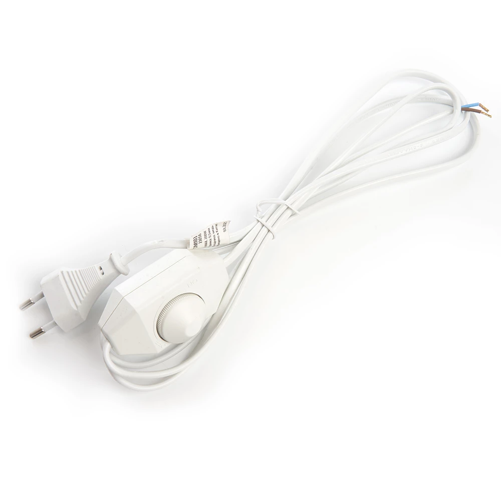 Сетевой шнур с диммером 230V 2м, белый, DM103-200W (23056) - Viokon.com