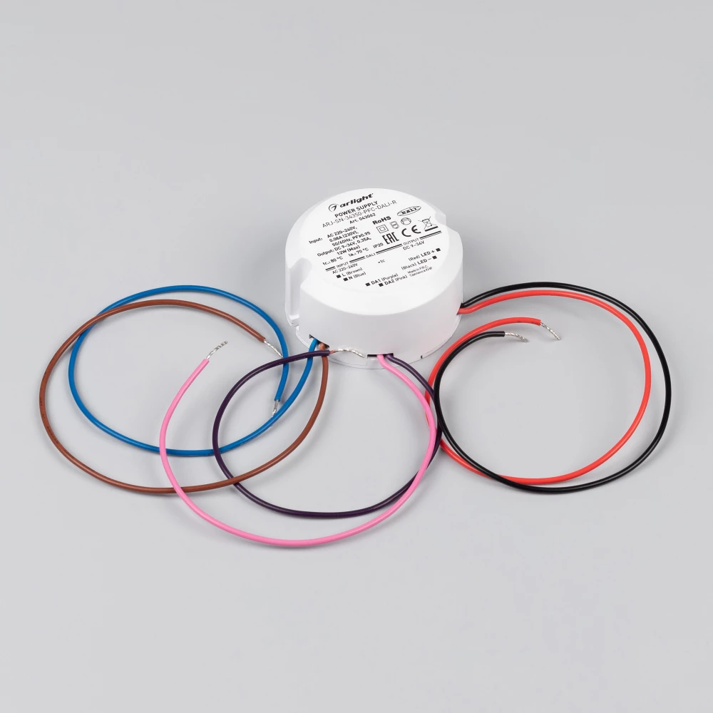 Блок питания ARJ-SN-34350-PFC-DALI-R (12W, 9-34V, 0.35A) (Arlight, IP20 Пластик, 3 года) 043062 - Viokon.com