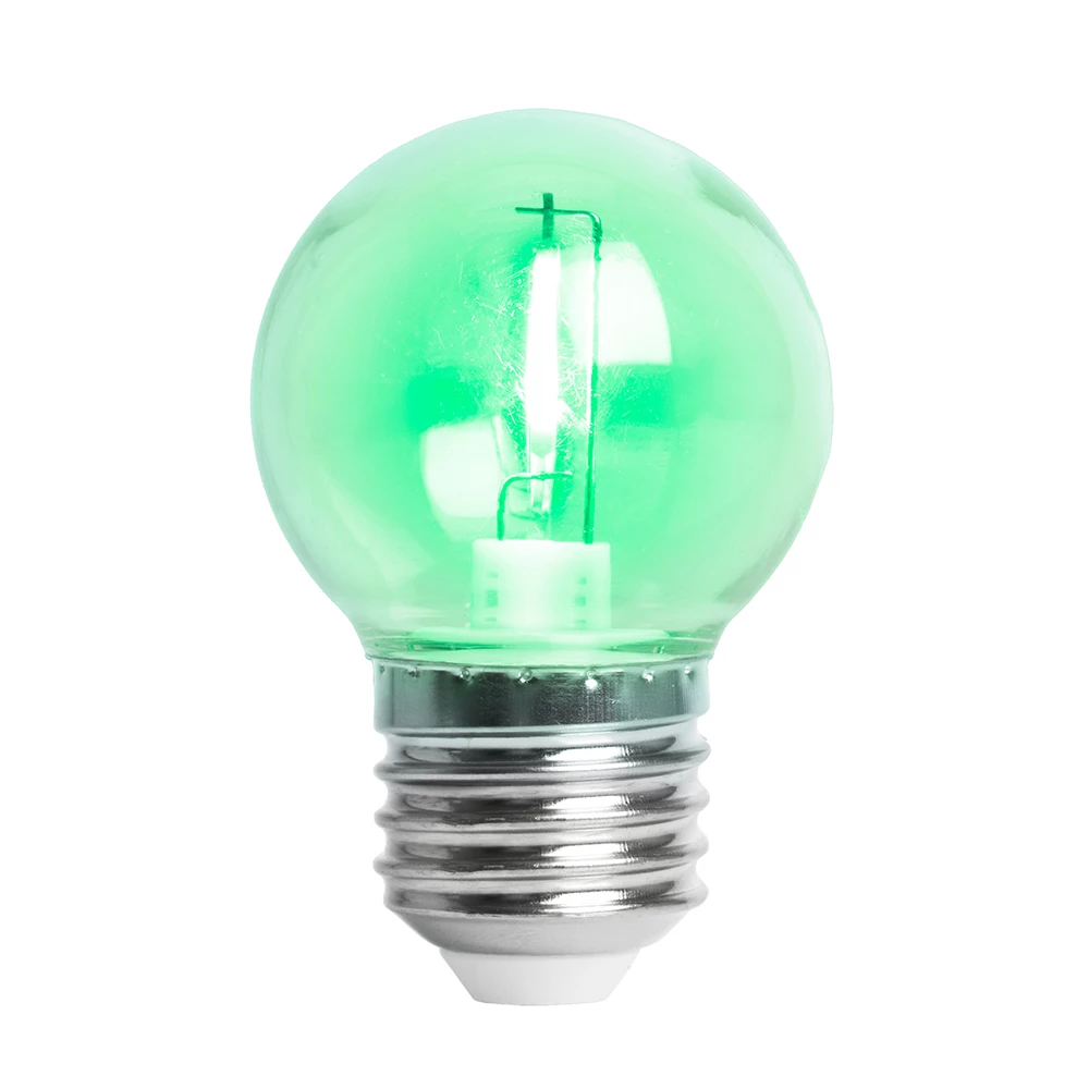 Лампа светодиодная Feron LB-383 Шарик прозрачный E27 2W 230V зеленый (48935) - Viokon.com