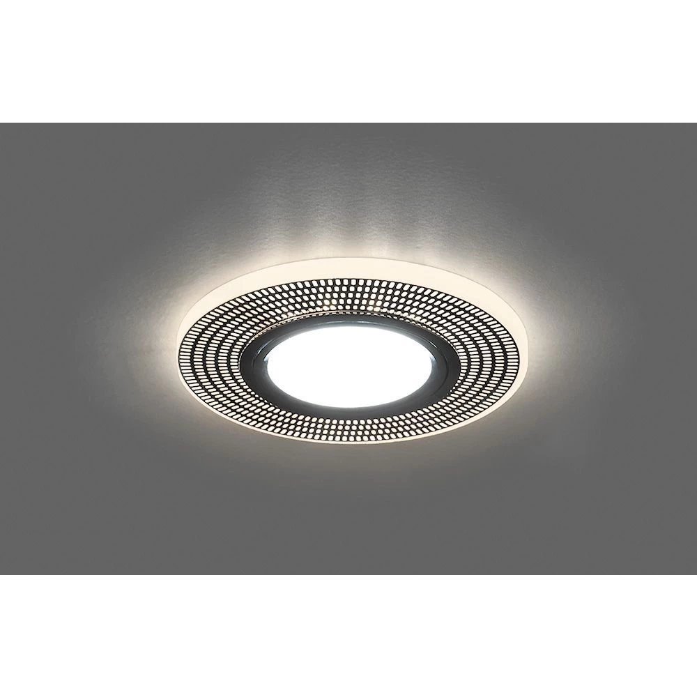 Светильник встраиваемый с белой LED подсветкой Feron CD956 потолочный MR16 G5.3 белый матовый, хром (32567) - Viokon.com