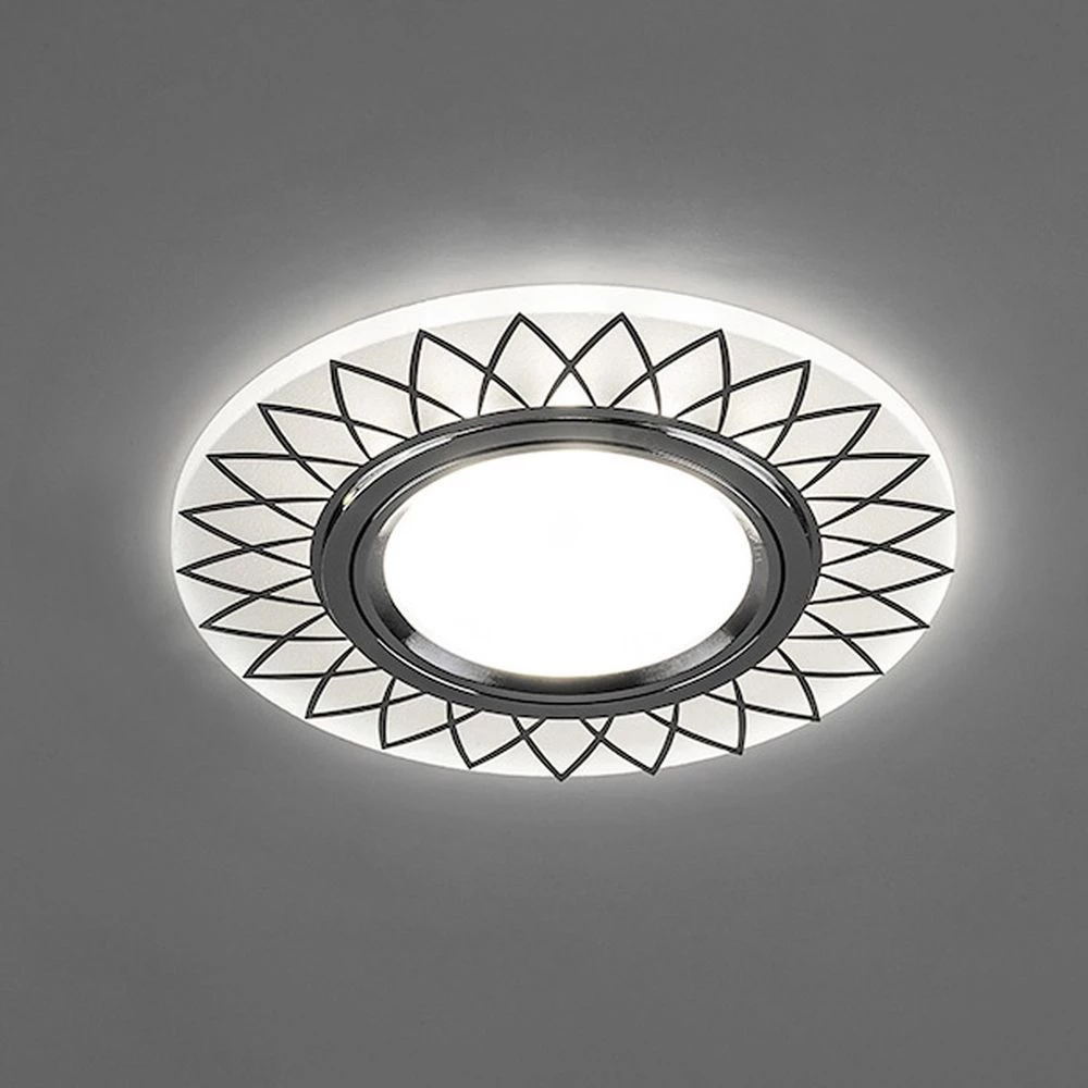Светильник встраиваемый с LED подсветкой Feron CD992 потолочный MR16 G5.3 матовый белый, хром (32980) - Viokon.com
