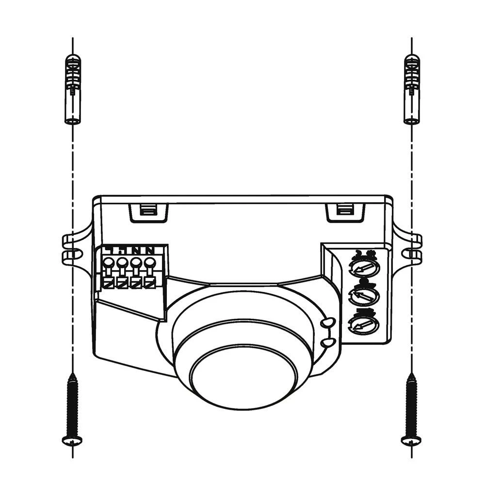 Микроволновый датчик движения 5.8GHz 230V 1200W 8m 360° белый, SEN40 (22069) - Viokon.com