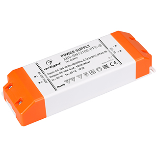 Блок питания ARV-SN12100-PFC-B (12V, 8.3A, 100W) (Arlight, IP20 Пластик, 3 года) 022993 - Viokon.com