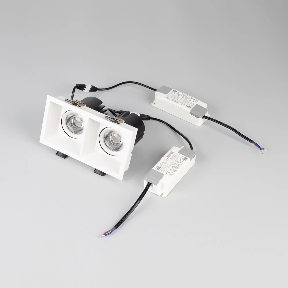 Светильник MS-FLOW-BUILT-S157x85-2x12W Warm3000 (WH, 55 deg, 230V) (Arlight, IP20 Металл, 5 лет) 055920 - Viokon.com