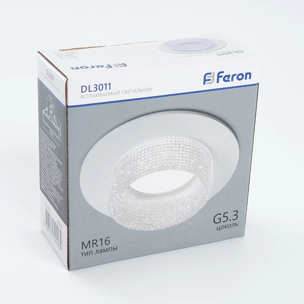 Светильник встраиваемый Feron DL3011 потолочный MR16 G5.3 белый (41414) - Viokon.com