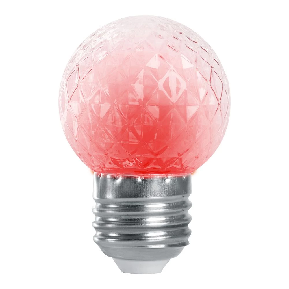 Лампа-строб Feron LB-377 Шарик прозрачный E27 1W 230V красный (38210) - Viokon.com