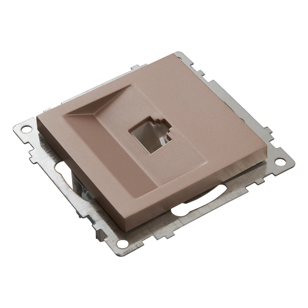 Розетка компьютерная 1-местная RJ-45 (механизм), STEKKER GLS00-7107-02, серия Катрин, шампань (39599) - Viokon.com
