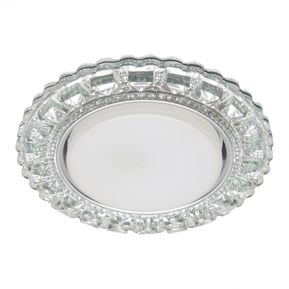Светильник встраиваемый с белой LED подсветкой Feron CD4045 потолочный GX53 без лампы, прозрачный, хром (41409) - Viokon.com