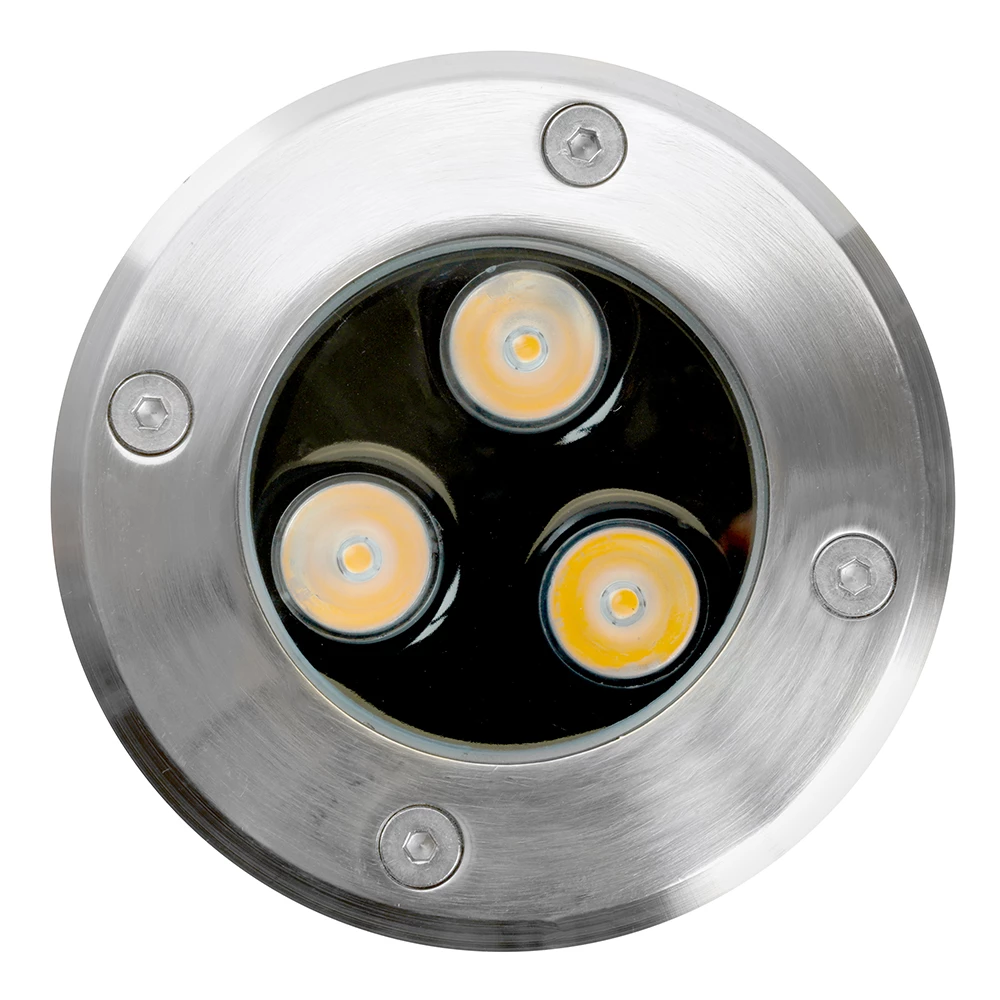 Светодиодный светильник тротуарный (грунтовый) Feron SP2801, 3W, AC/DC12-24V, низковольтный, 4000К, черный,100*H80mm, вн.диаметр: 70mm, IP67 (48345) - Viokon.com